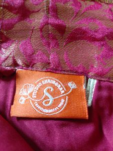 Maroon Brocade Lehenga Skirt