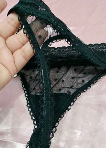 four Lace Panty Set - Purple &amp; Black combo