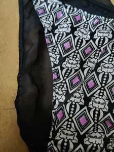 Sheer Black Briefs with Geometric Print