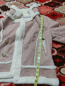 Pink Faux Fur Trim Jacket