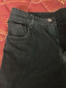 Wide Leg Black Denim Jeans