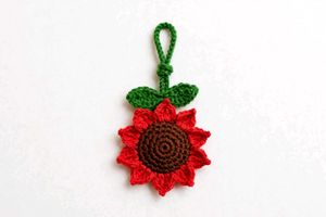 Handmade Crochet Sunflower Bag Charm