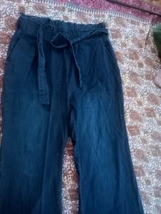 Denim Dark Blue Colour Stretchable Pants
