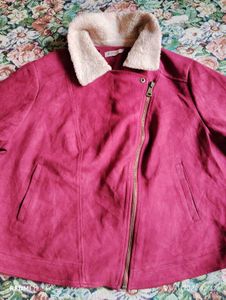 Burgundy Suede Jacket (free🎁sling bag🐰)