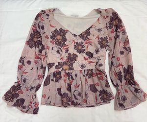 Floral Print Peplum Top