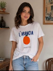 White 'L'ARANCIA' Graphic T-Shirt