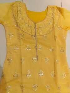 Yellow Kurta with Embellishments