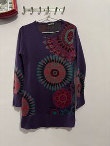 Purple Sweater with Bohemian Design