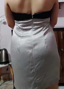 Chic Strapless Silver Dress
