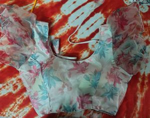 Floral Print Organza Blouse