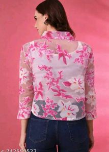Sheer Floral Print Shrug