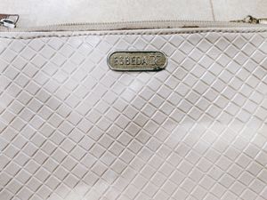 Esprit White Woven Clutch