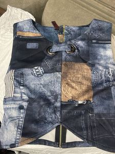 Unique Denim Print Top