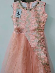 Beautiful Peach Ethnic Gown