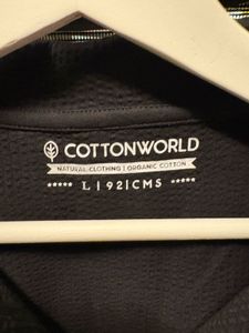 Cottonworld Black Textured Polo Shirt
