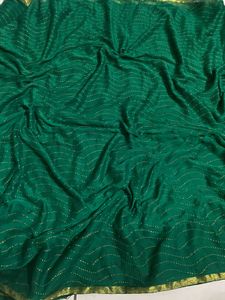 Elegant Emerald Green Saree