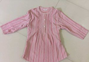 Pink Striped Kurta