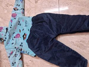 Adorable Blue Printed Baby Set