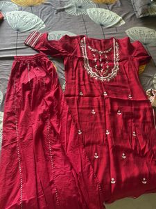 Kurta With Divider And Pure Chiffon Dupatta