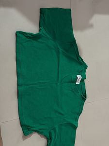Ribbed Blue Tank and Boxy Green crop to