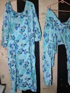 Light Blue Floral Kurta Set