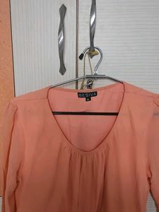 Peach &amp; Black Casual Dress
