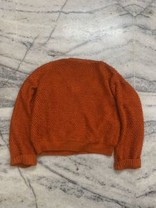 Cozy Orange V-Neck Sweater
