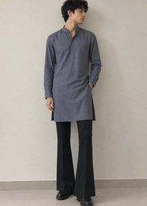 Armani Men's Grey Kurta with Bellbottom pant