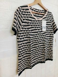 Chic Striped Round Neck T-Shirt
