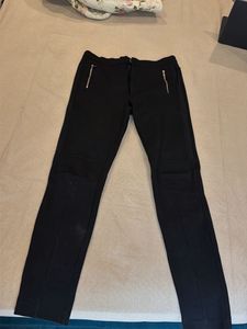 Stylish Black Zip Detail Pants