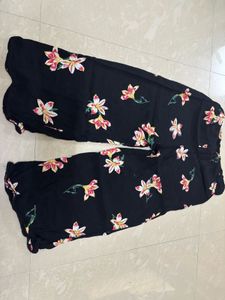 Premium Floral Wide-Leg Flowy Trousers