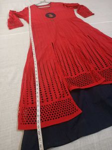 women flore length cotton anarkali kurta