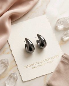 Chic Grey Hoop Earrings