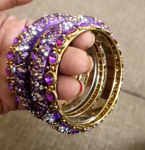Purple Colour 2.4 Size Bangles
