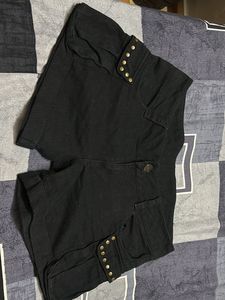 Y2k Black Low Rise Cargo Shorts with Stud Detail