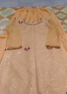 Nude Sharara Set with Dupatta