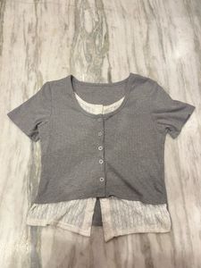 Cute Layered Grey Top