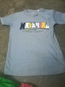 Grey "MATERIAL" Graphic T-Shirt