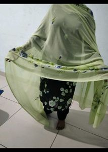 Light Green Floral Dupatta
