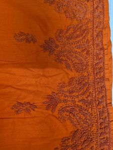 Orange Chikankari Kurta