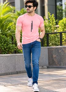 Men's Pink Graphic T-Shirt
