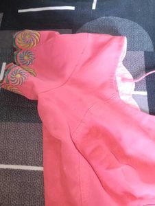 Elegant Pink Embroidered Saree