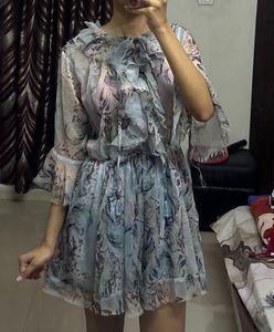 Bohemian Floral Print Mini Dress