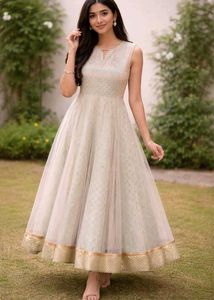 Elegant Cream Ethnic Gown