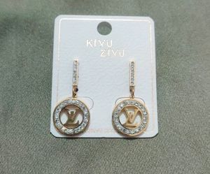LV Brand _Anti Tarnish Earring With Ad Stone