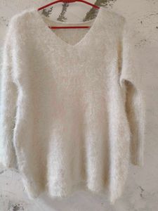 Fluffy Knit V-Neck Sweater