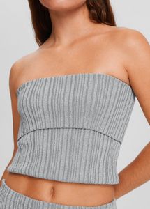 Sparkly Ribbed Bandeau Top