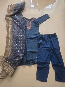 Elegant Blue Kurta Set with Dupatta