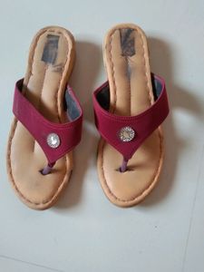 Red Embellished Flip-Flops