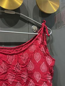 Boho Red Paisley Print Tank Top/Kurti